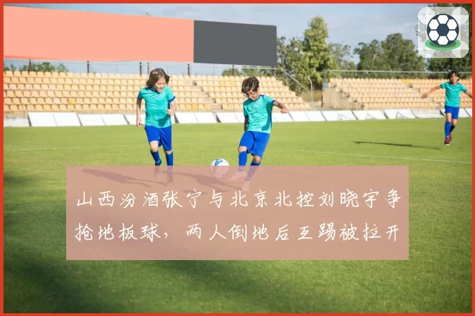 山西汾酒张宁与北京北控刘晓宇争抢地板球，两人倒地后互踢被拉开